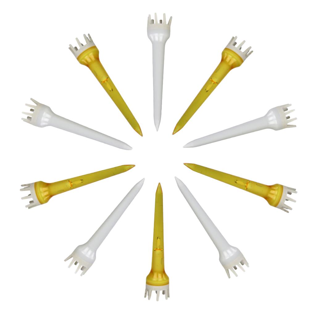10pcs Premium PE Plastic Golf Tees Crown Claw Tee Replacement Assorted 62mm