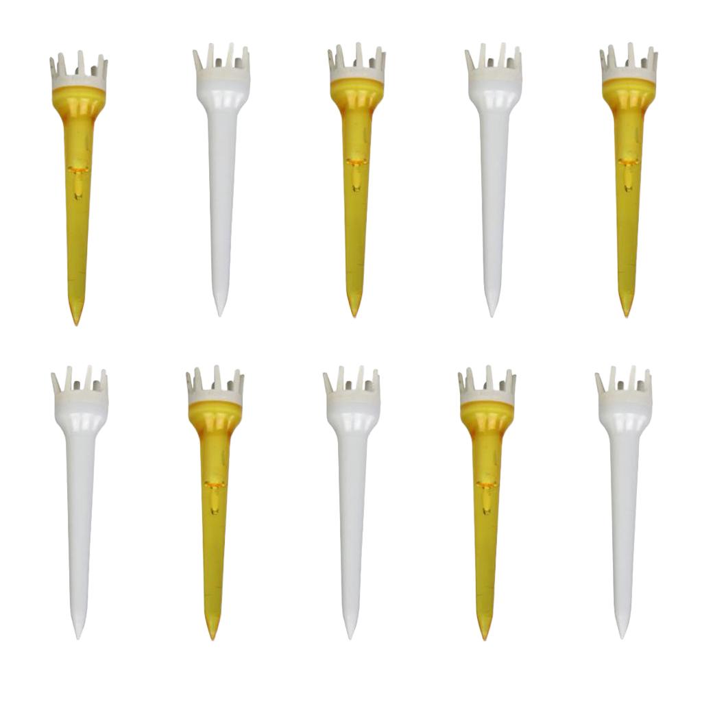 10pcs Premium PE Plastic Golf Tees Crown Claw Tee Replacement Assorted 62mm