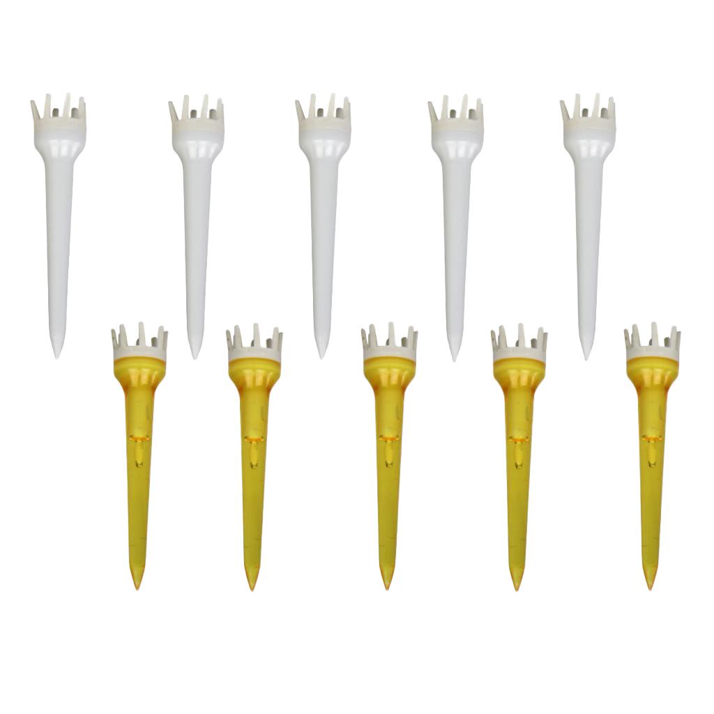 10pcs Premium PE Plastic Golf Tees Crown Claw Tee Replacement Assorted 62mm