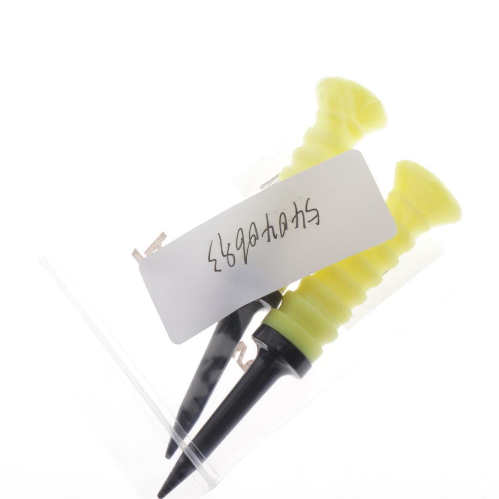 2 Pack Soft Plastic Golf Ball Tees Limit Resistance Elastic Ball Nail Yellow