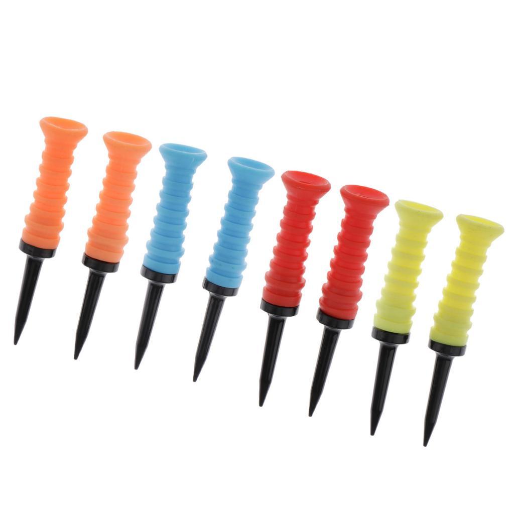 2 Pack Soft Plastic Golf Ball Tees Limit Resistance Elastic Ball Nail Yellow