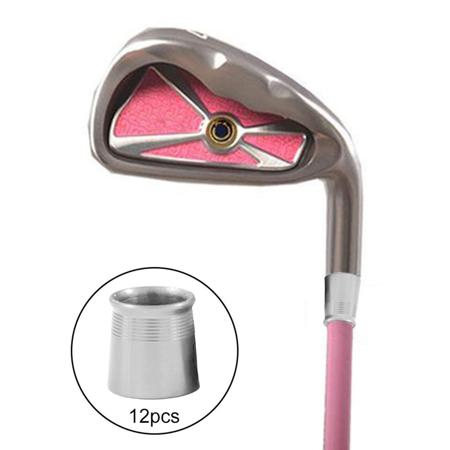 12Pcs Golf Wood Ferrules .335 Driver Fairway Wood Shaft Golf Supplies Silver