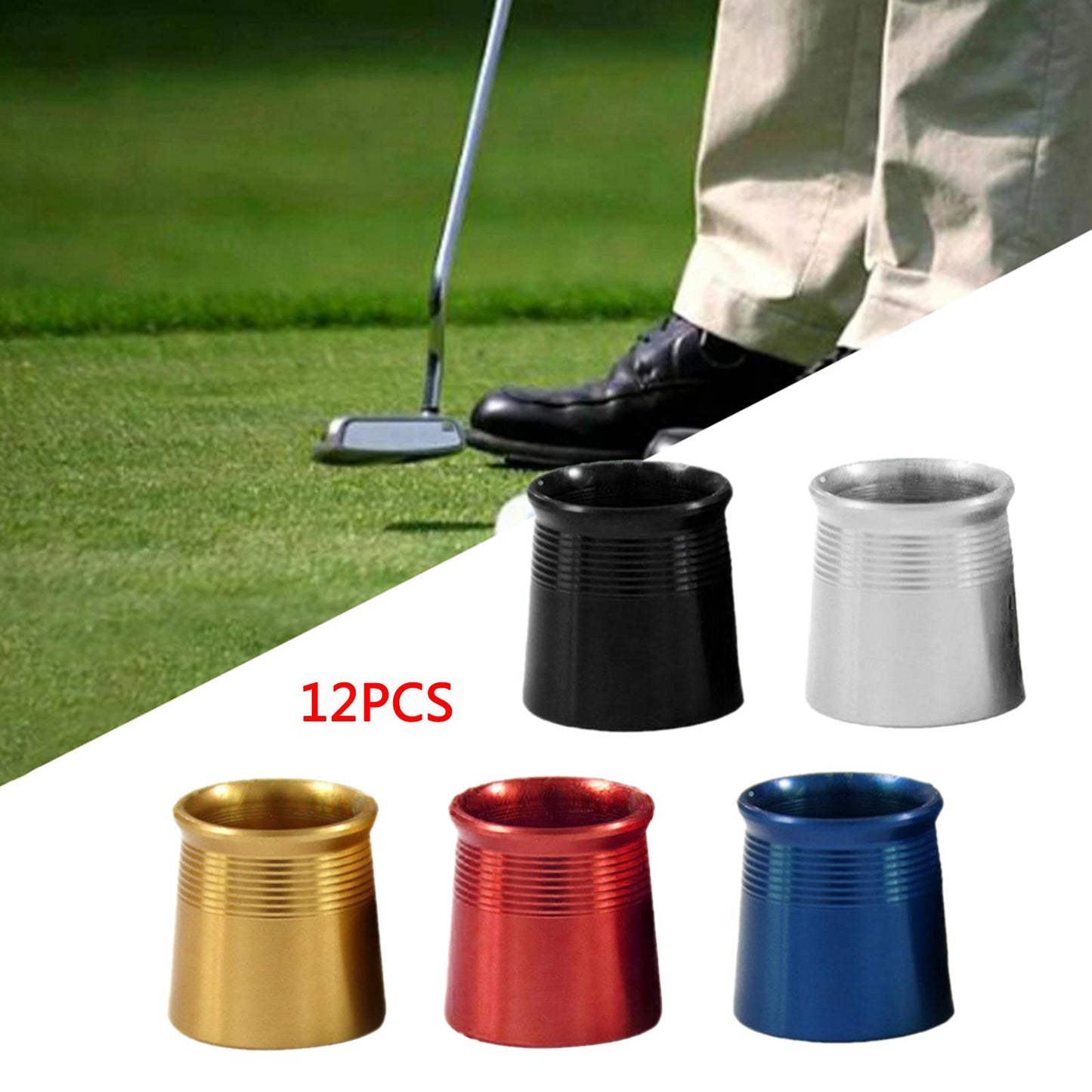 12 Pieces Golf Iron Ferrules for Taper Tip Iron Wedge Protector Guards Black