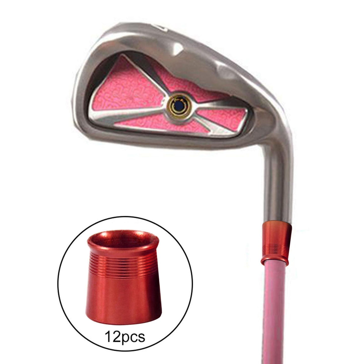 12 Pieces Golf Iron Ferrules for Taper Tip Iron Wedge Protector Guards Red
