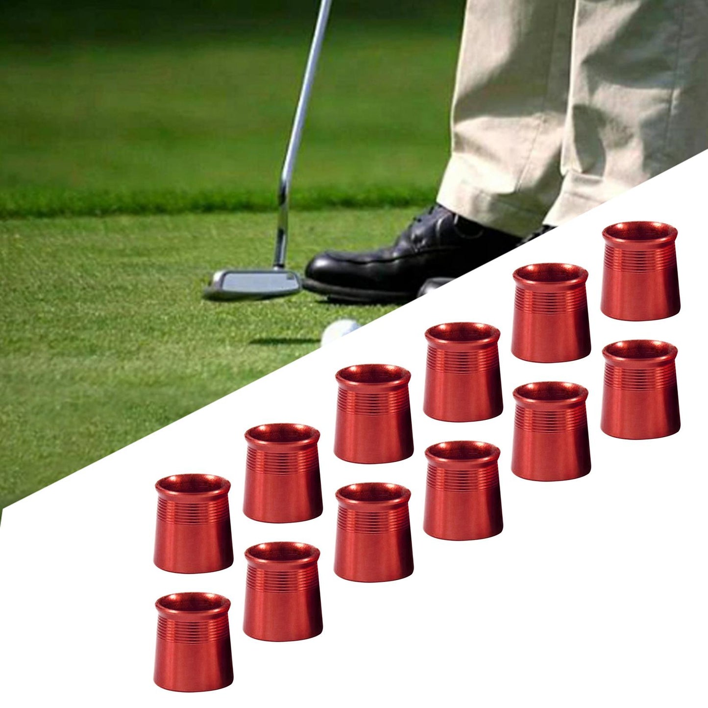 12 Pieces Golf Iron Ferrules for Taper Tip Iron Wedge Protector Guards Red