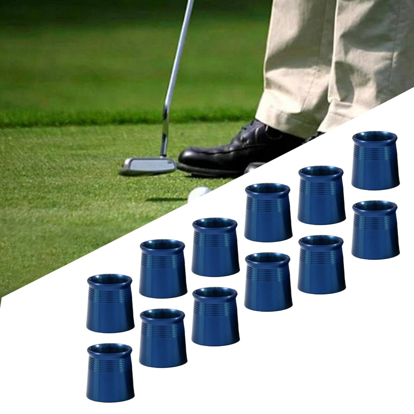 12 Pieces Golf Iron Ferrules for Taper Tip Iron Wedge Protector Guards Blue