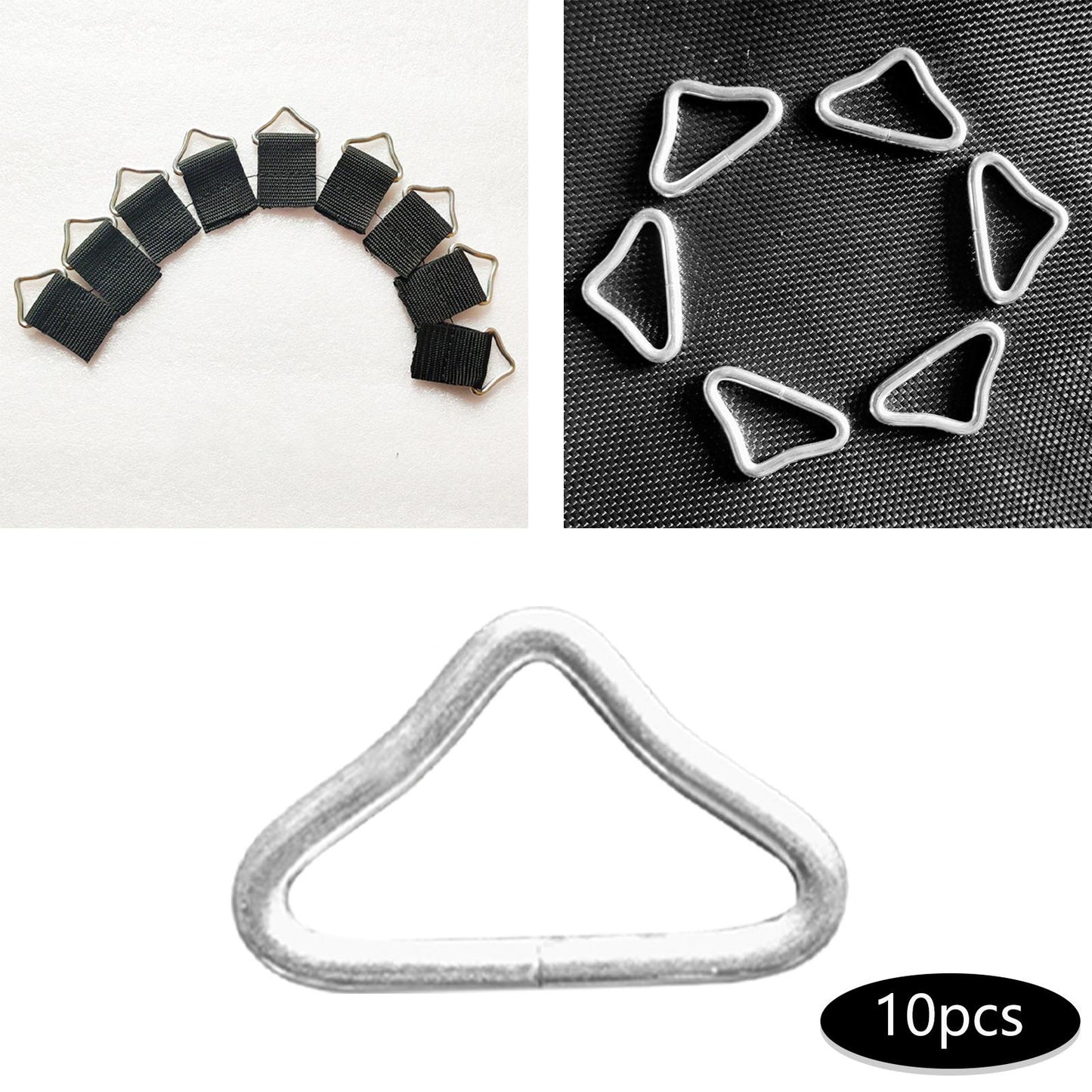 10X Triangle Ring Buckles Accessories V Shaped Ring for Kids Trampoline 10PCS Ring ONLY