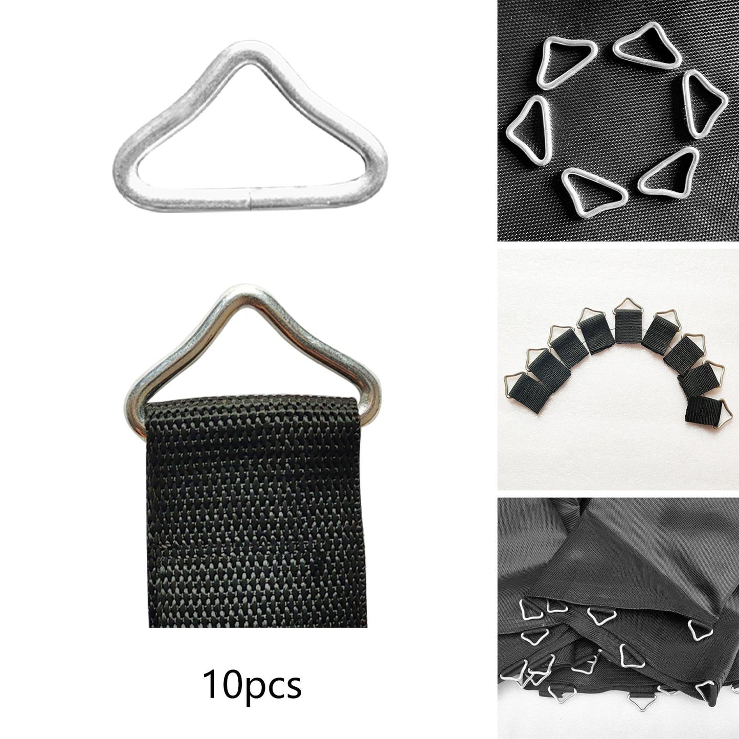 10X Triangle Ring Buckles Accessories V Shaped Ring for Kids Trampoline 10PCS Ring ONLY