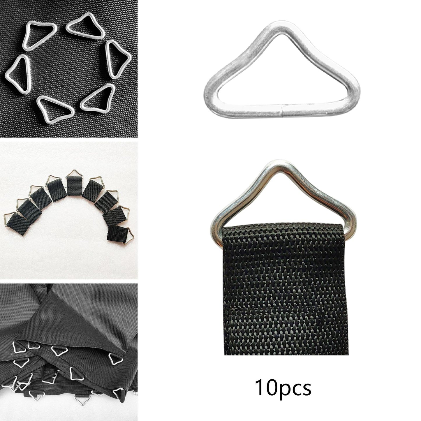 10X Triangle Ring Buckles Accessories V Shaped Ring for Kids Trampoline 10PCS Ring ONLY
