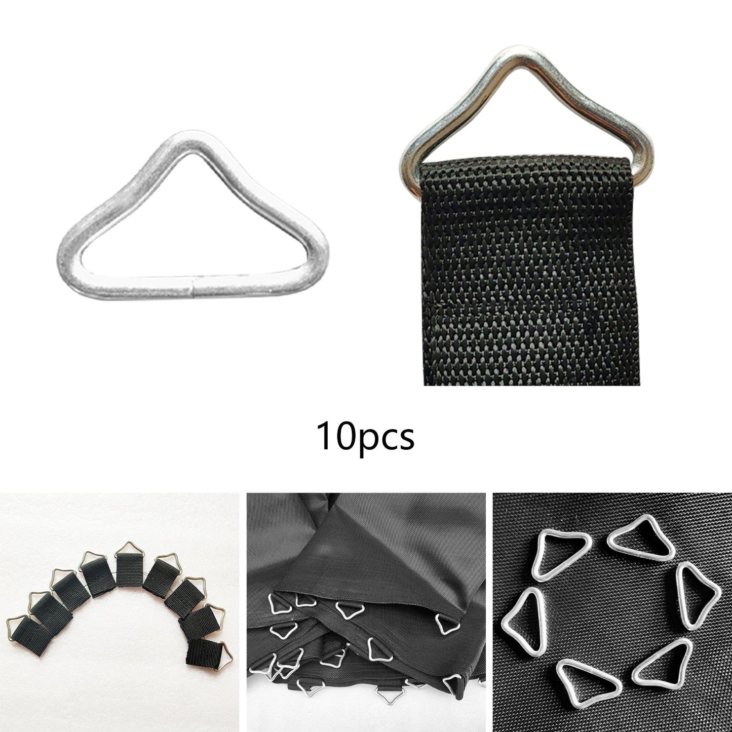 10X Triangle Ring Buckles Accessories V Shaped Ring for Kids Trampoline 10PCS Ring ONLY