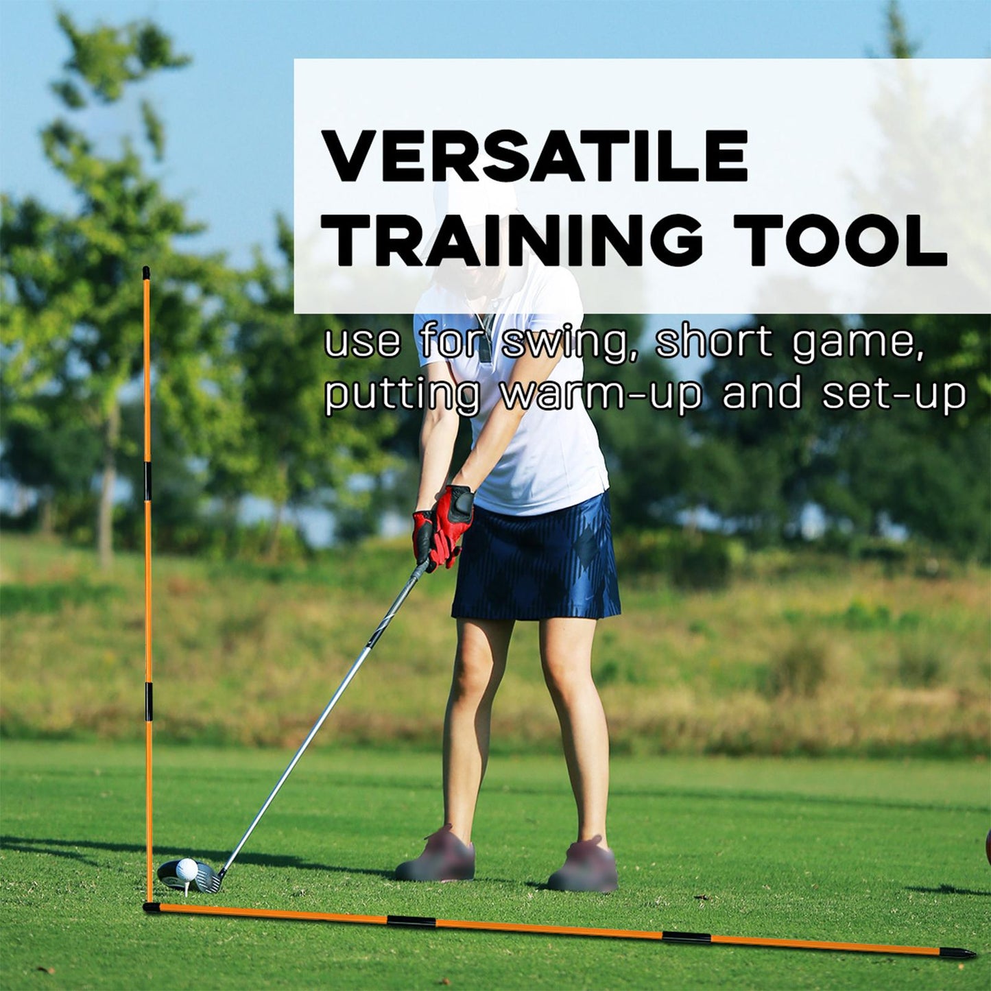 2Pack Golf Alignment Rods Golf Swing Trainer Sticks Golf Training Equipment Yellow