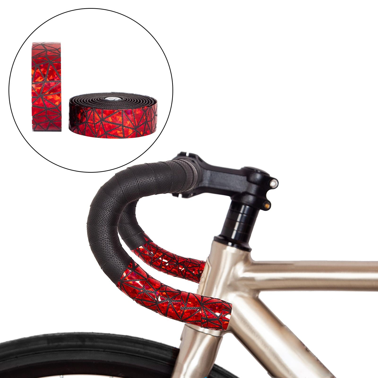 2Pcs Bike Handlebar Tape Anti Vibration Cycling Tapes Comfortable Red