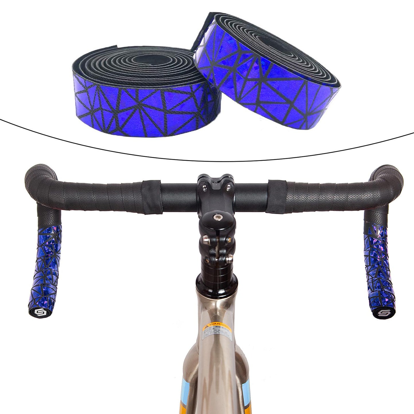 2Pcs Bike Handlebar Tape Anti Vibration Cycling Tapes Comfortable  Blue
