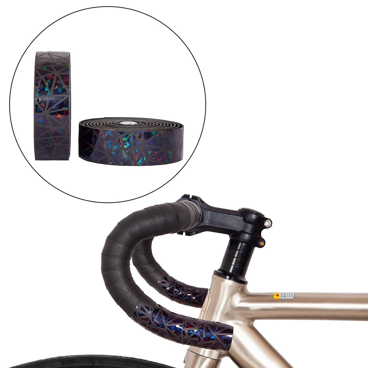 2Pcs Bike Handlebar Tape Anti Vibration Cycling Tapes Comfortable  Black