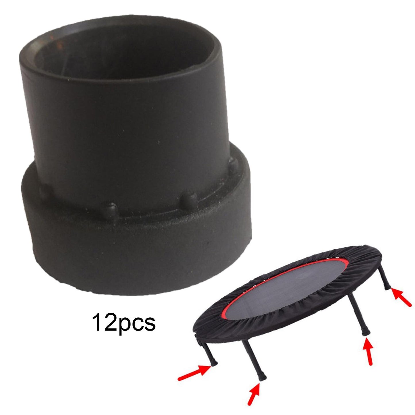 12Pcs Trampoline Leg Cover Feet Cover Pad Rubber Protector for Round Tube