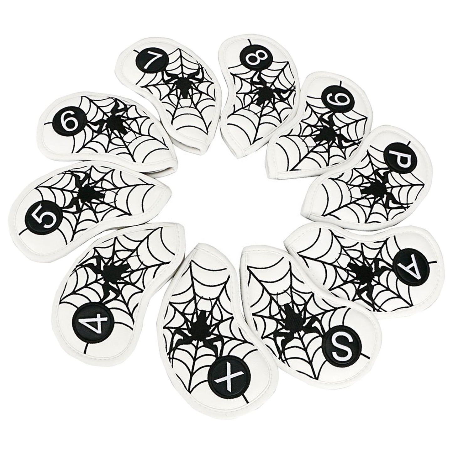 10Pcs/Pack Golf Club Iron Headcover Set Accessories Outdoor White