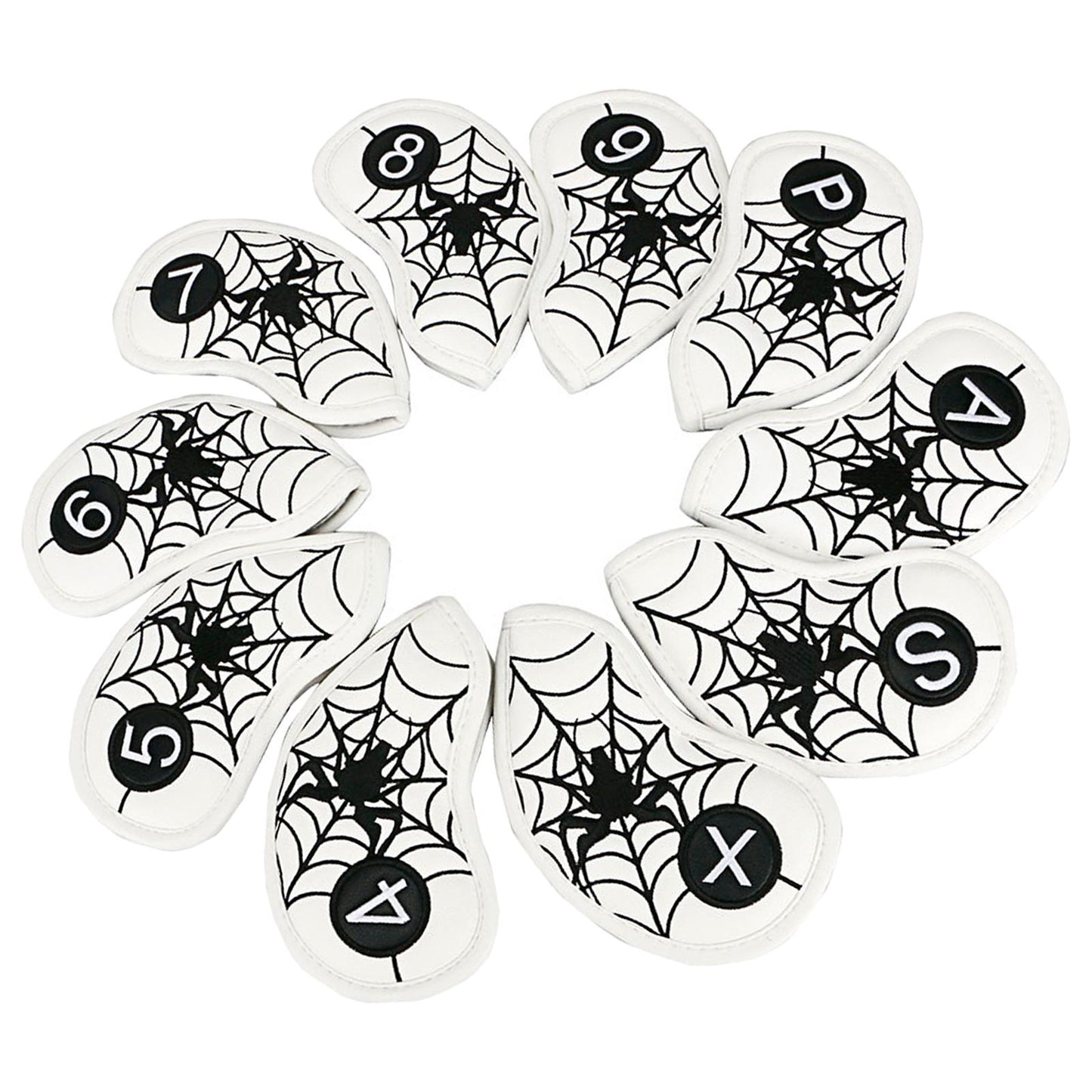 10Pcs/Pack Golf Club Iron Headcover Set Accessories Outdoor White