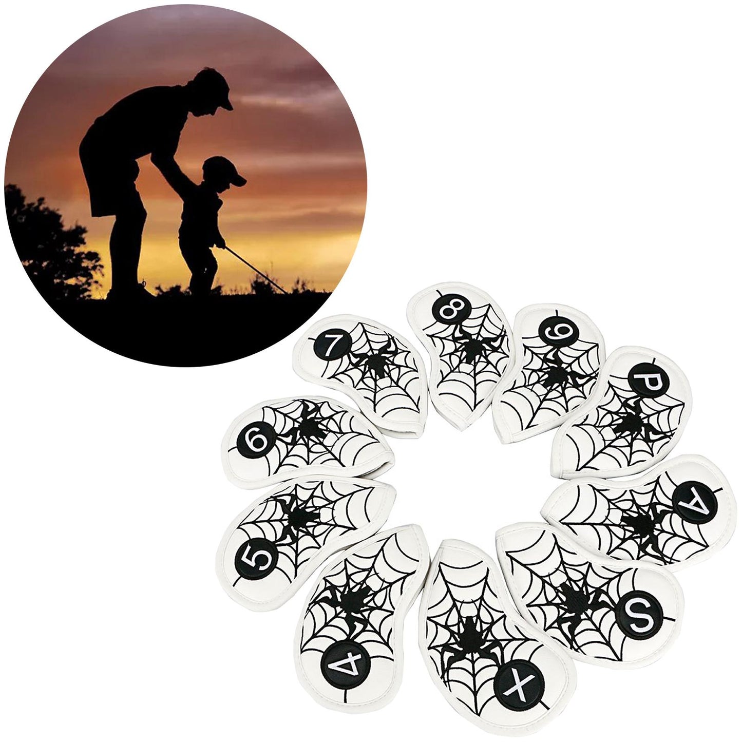 10Pcs/Pack Golf Club Iron Headcover Set Accessories Outdoor White