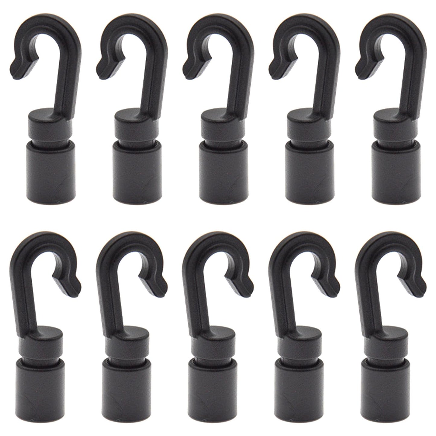 10 Pieces Shock Cord Open End Hooks Plastic Heavy Duty for Bungee Cord