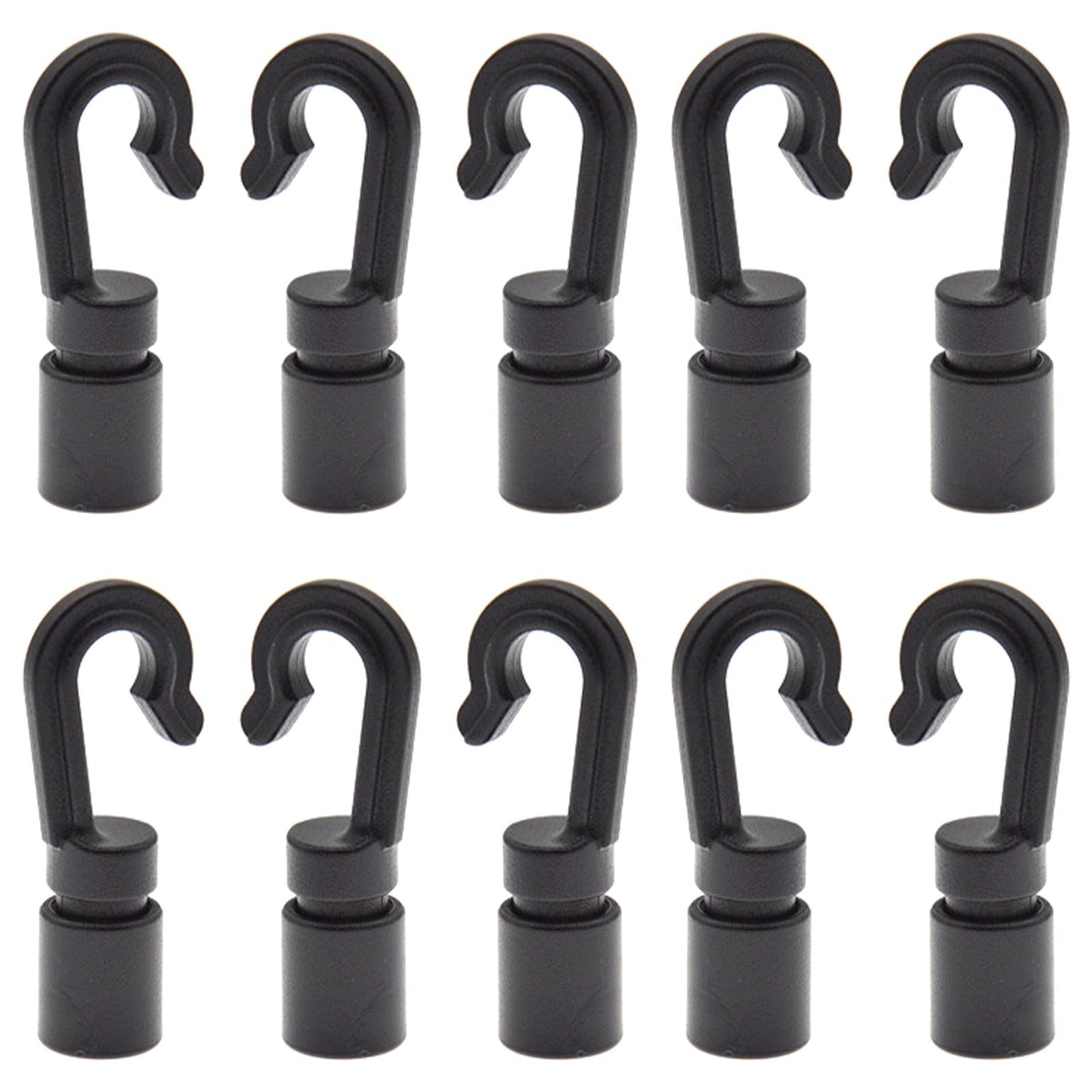 10 Pieces Shock Cord Open End Hooks Plastic Heavy Duty for Bungee Cord
