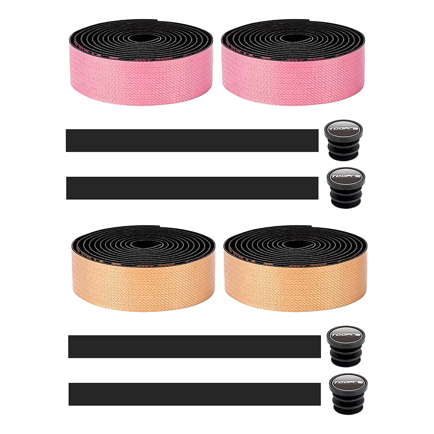 2PACK Road Bike Handlebar Tape Bicycle Drop Bar Wrap Outdoor Sports Non slip Pink