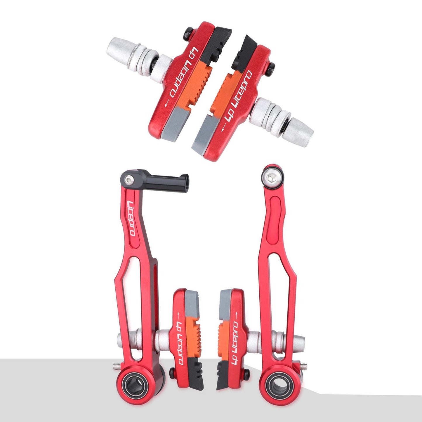 2pcs Premium Bike Brake Blocks Bicycle V Brake Pads Break System Red