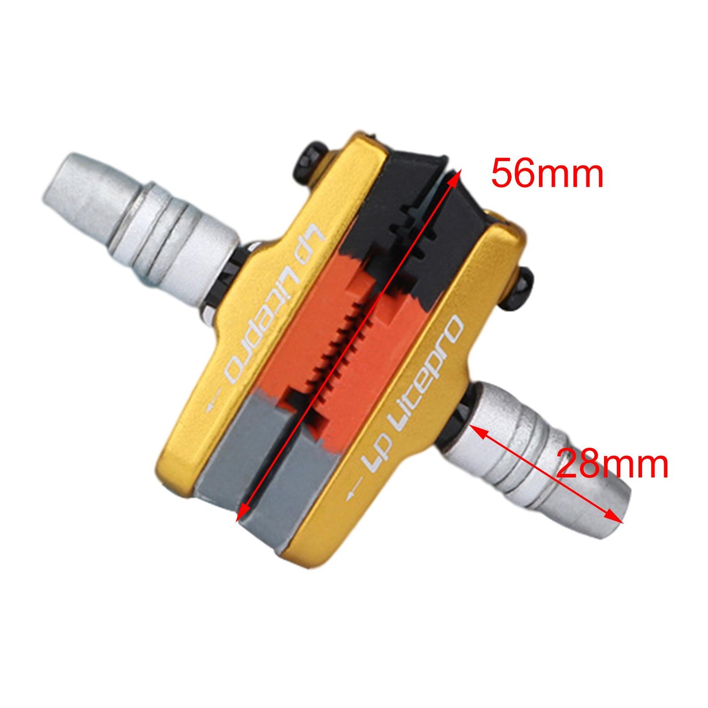 2pcs Premium Bike Brake Blocks Bicycle V Brake Pads Break System Gold