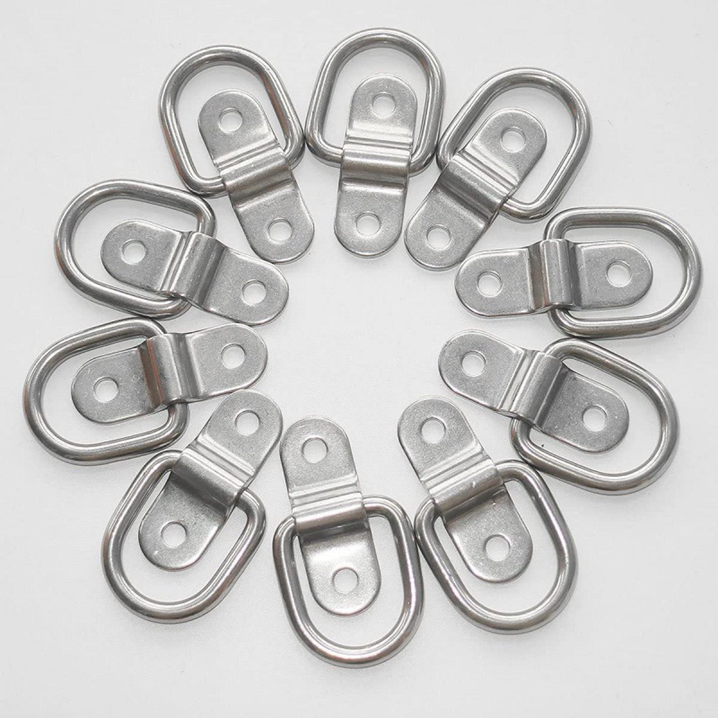 10x D Rings Lashing Rings Floor Mount Trailer Anchors for Canoe Boats ATV