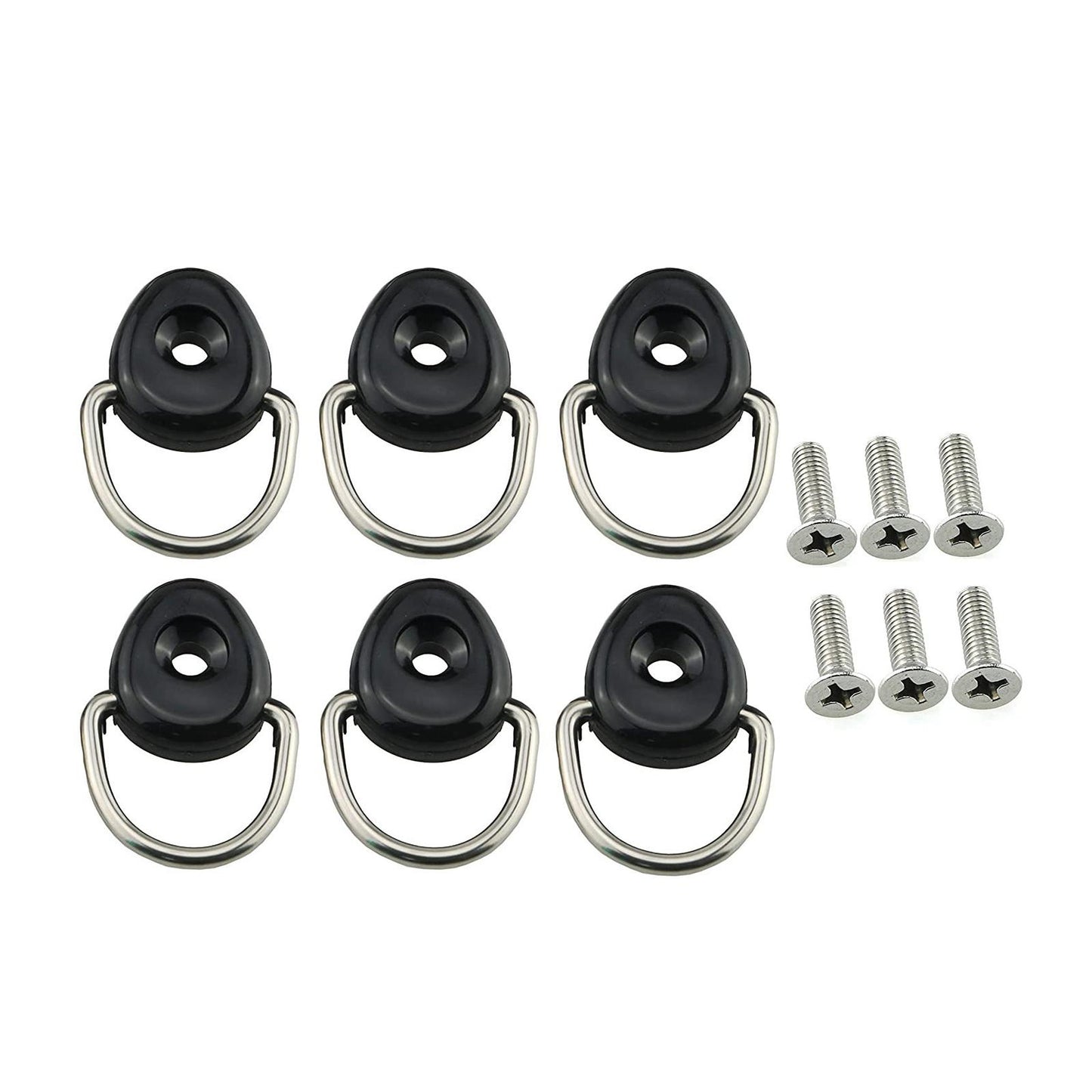 10x Kayak D Rings Safety Deck Fitting Tie Down Loop Elastic Rope Pull Buckle