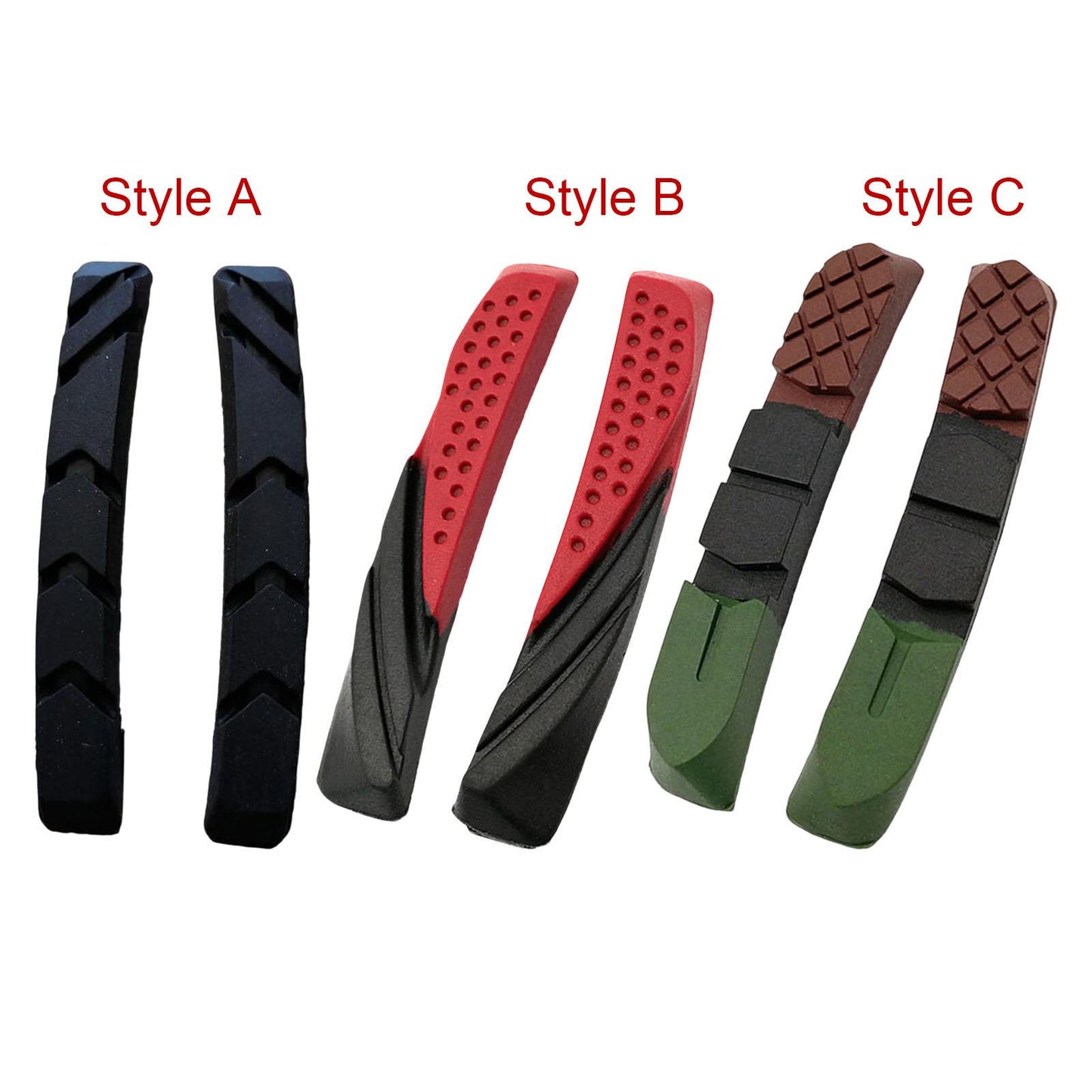 2Pcs V Brake Blocks Mountain Bike Bicycle Pads MTB Cycling Shoes Style A