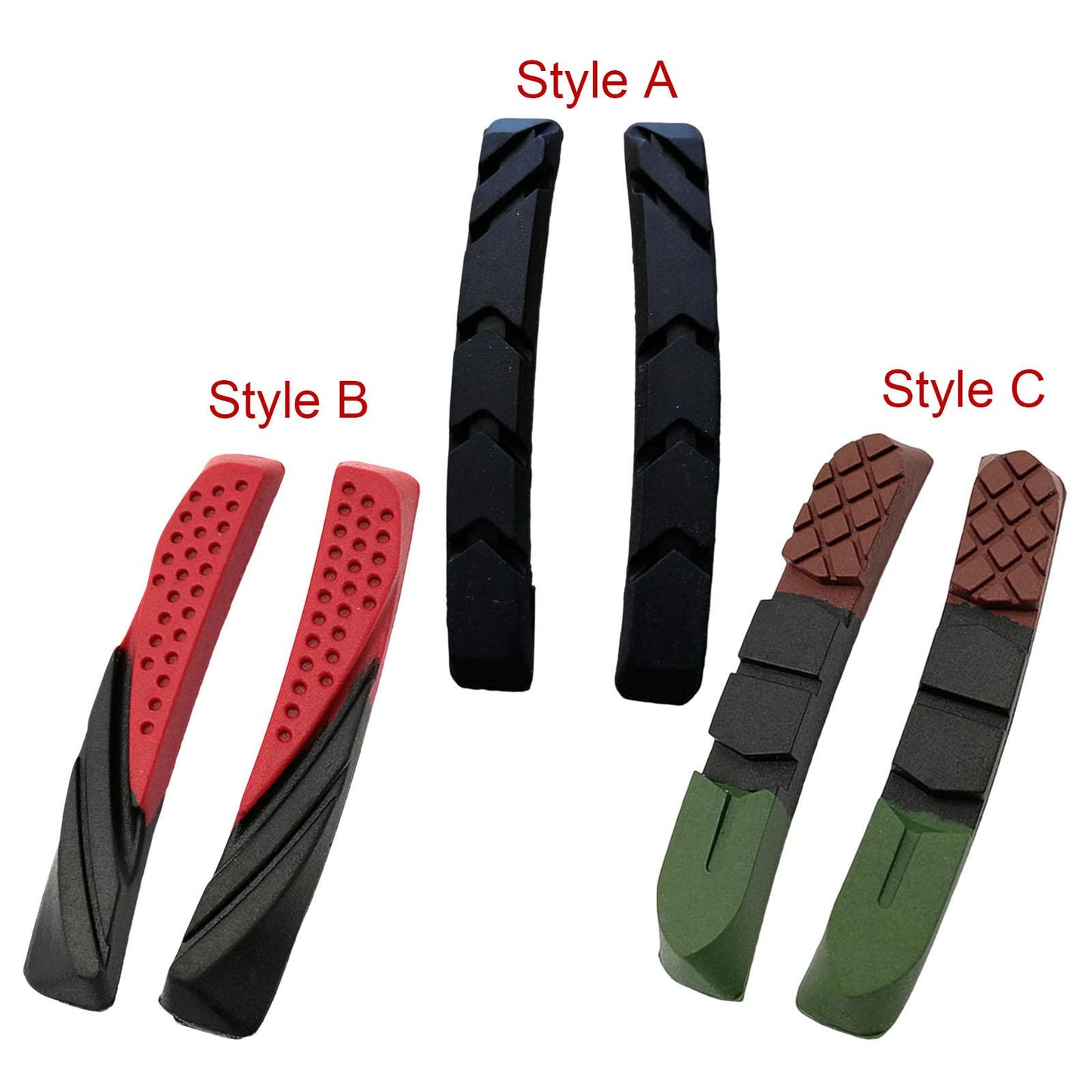 2Pcs V Brake Blocks Mountain Bike Bicycle Pads MTB Cycling Shoes Style A