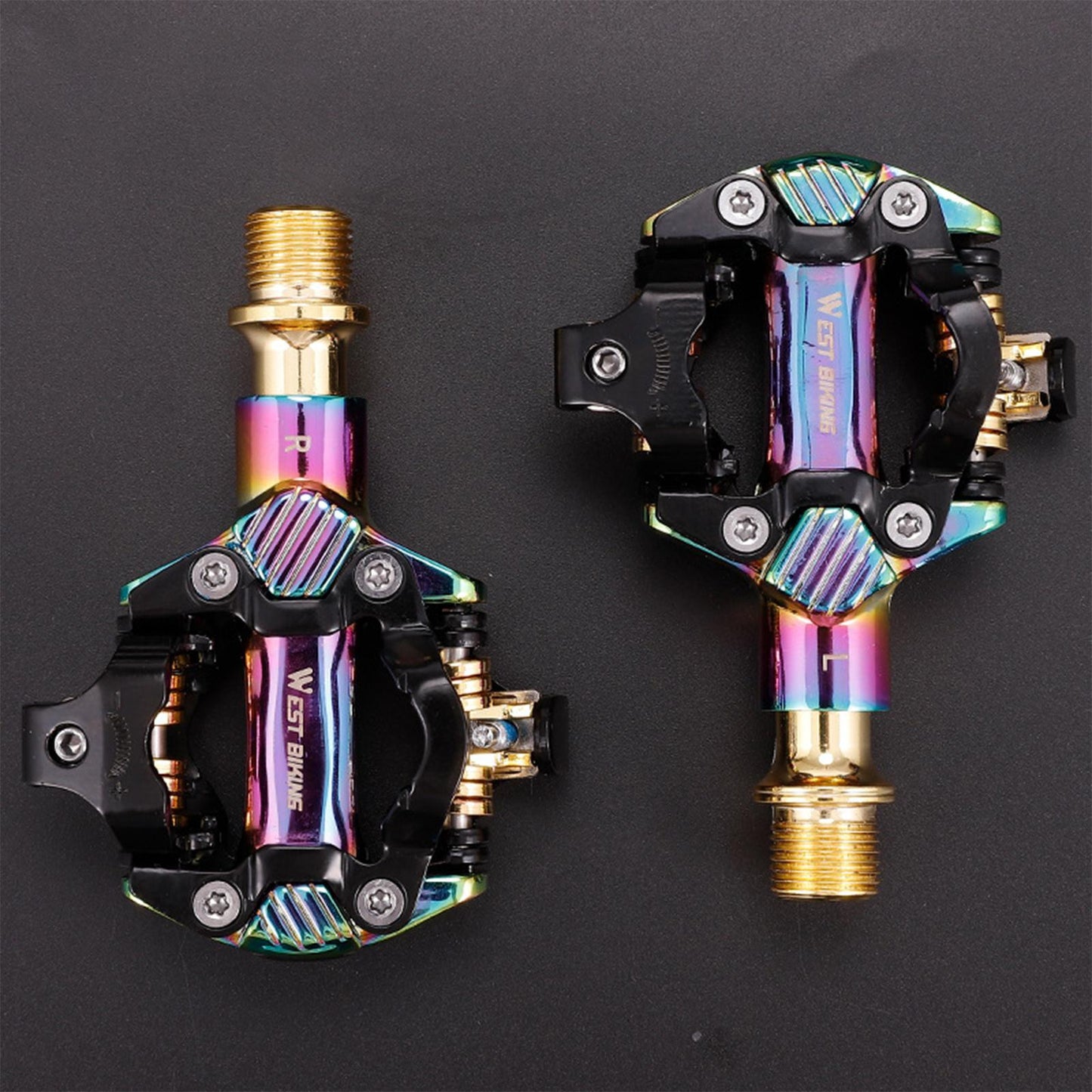 2 Pieces Lightweight Bike Pedals Self Locking with SPD Cleats BMX Cycling