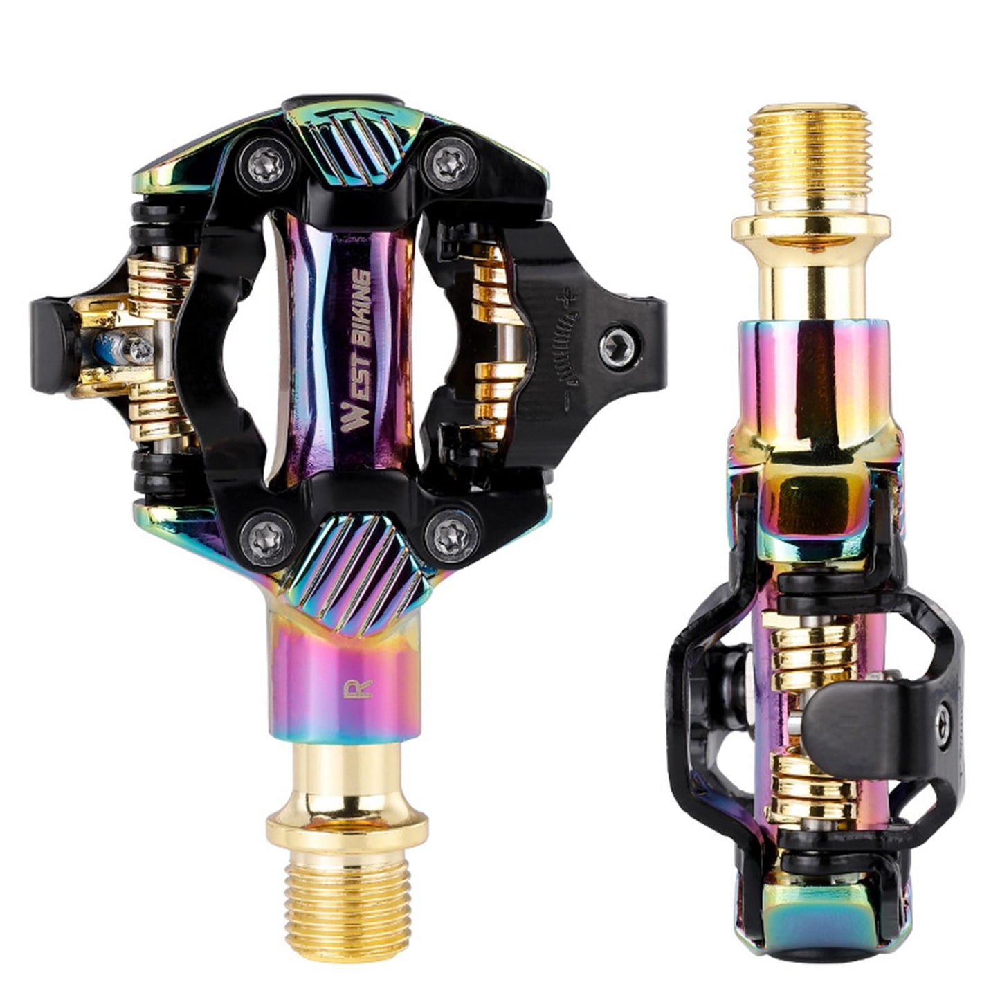 2 Pieces Lightweight Bike Pedals Self Locking with SPD Cleats BMX Cycling