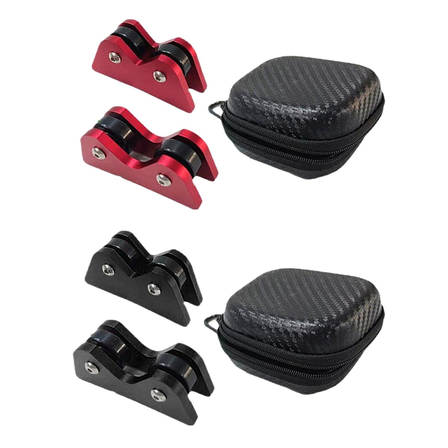 2Pcs Billiard Cue Straightness Checker with Carry Case Detection   Red