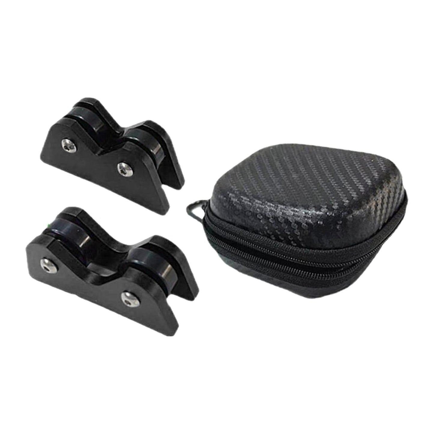 2Pcs Billiard Cue Straightness Checker with Carry Case Detection   Black