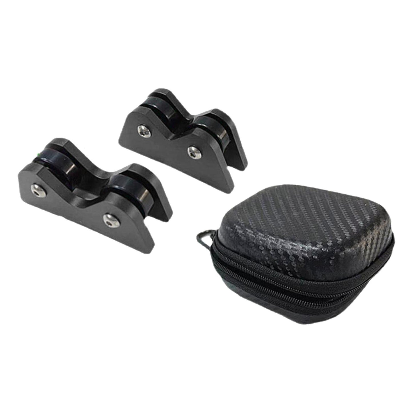 2Pcs Billiard Cue Straightness Checker with Carry Case Detection   Black