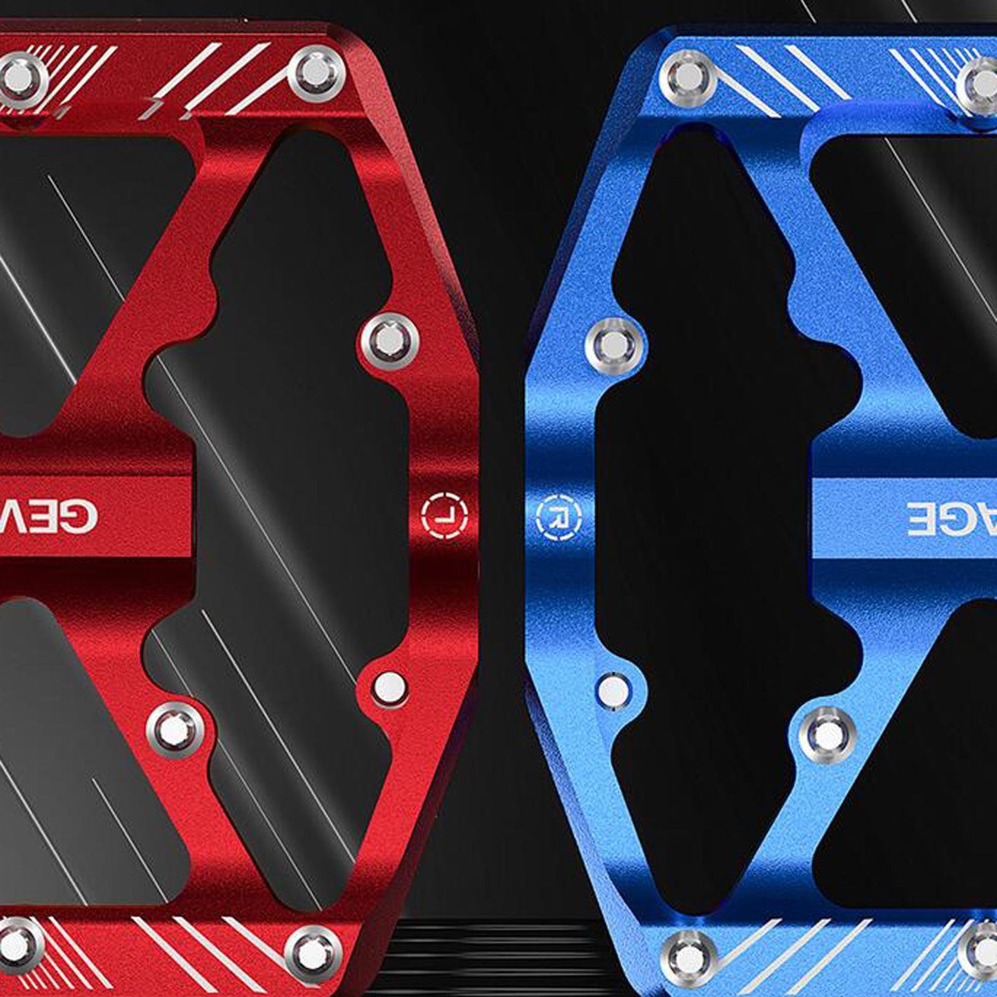 2Pc Mountain Bike Pedals Reflective Road MTB Bicycle Platform Red