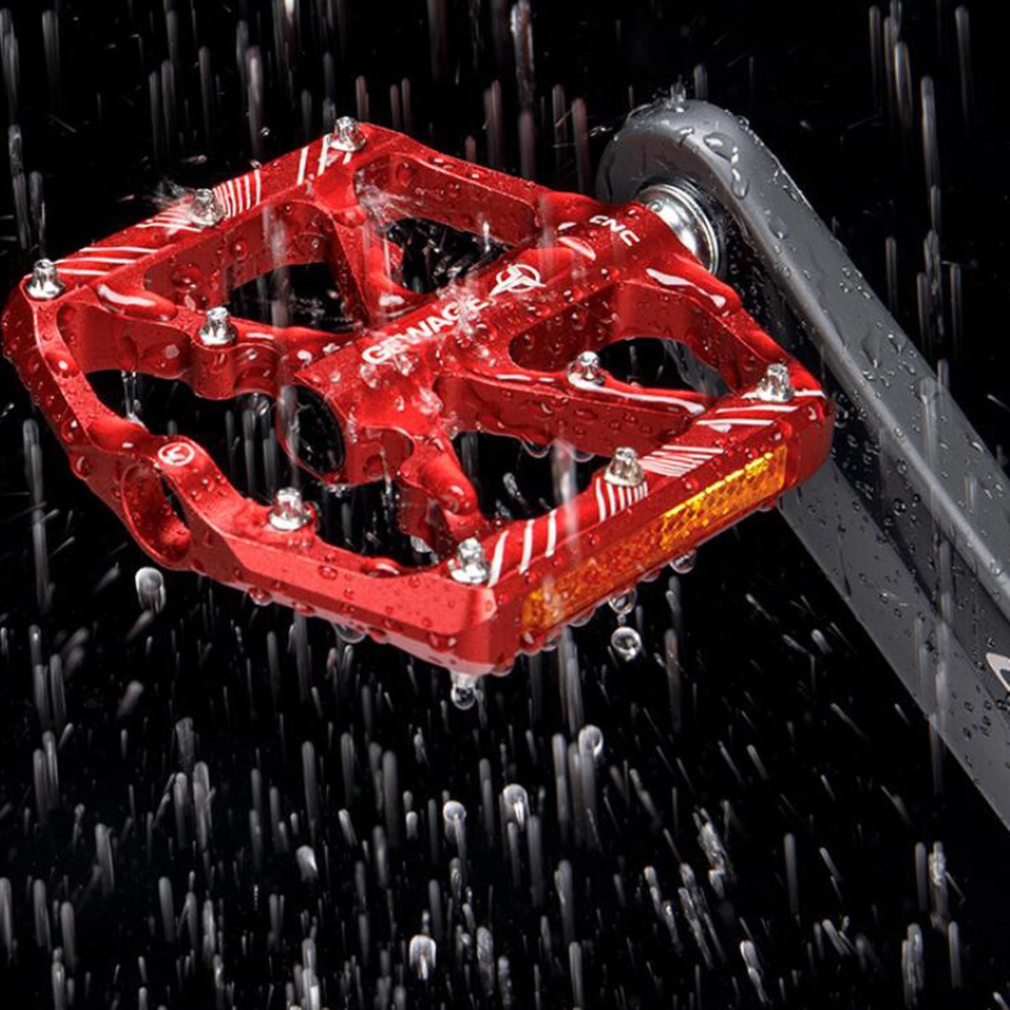 2Pc Mountain Bike Pedals Reflective Road MTB Bicycle Platform Red