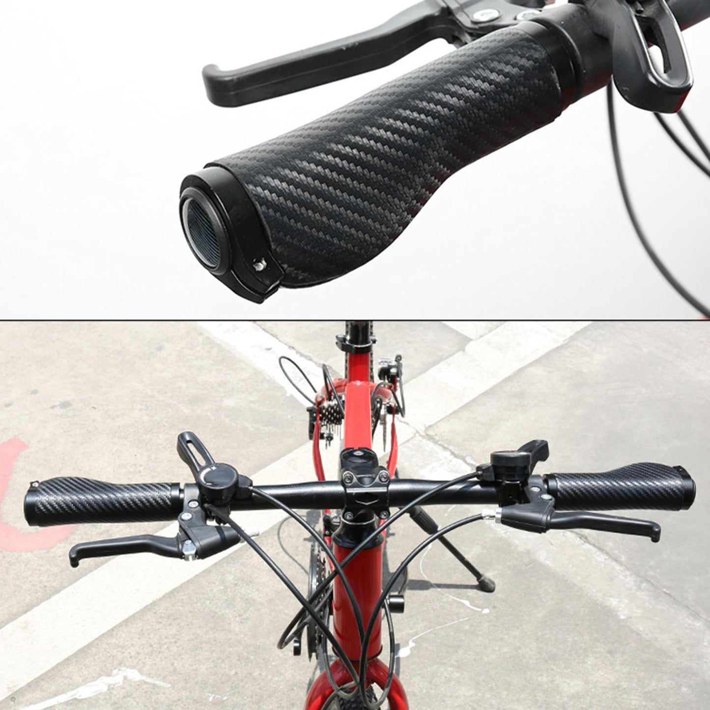 2Pcs Universal Mountain Bike Handlebar Grips Bicycle Grips Long Short Black