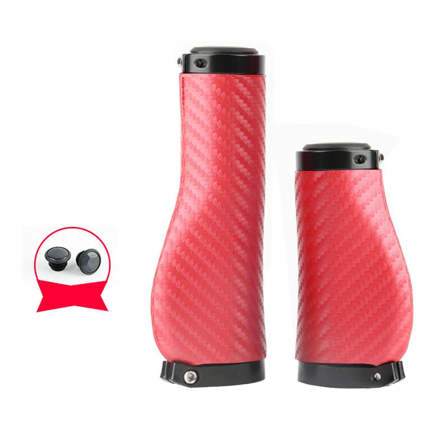 2Pcs Universal Mountain Bike Handlebar Grips Bicycle Grips Long Short Red