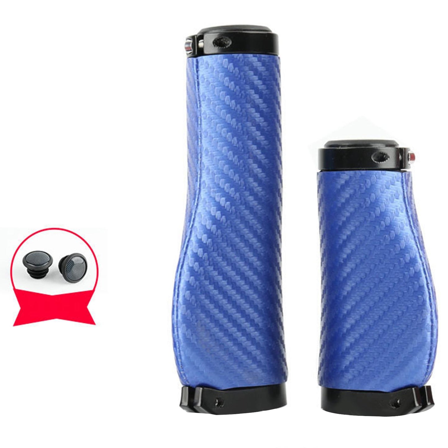 2Pcs Universal Mountain Bike Handlebar Grips Bicycle Grips Long Short Blue