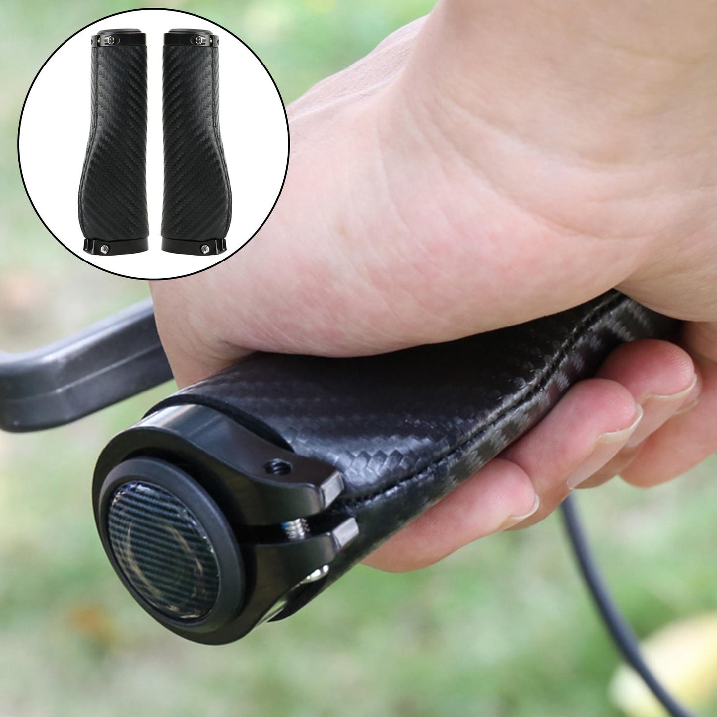 2Pcs Universal Mountain Bike Handlebar Grips Bicycle Grips Long Black