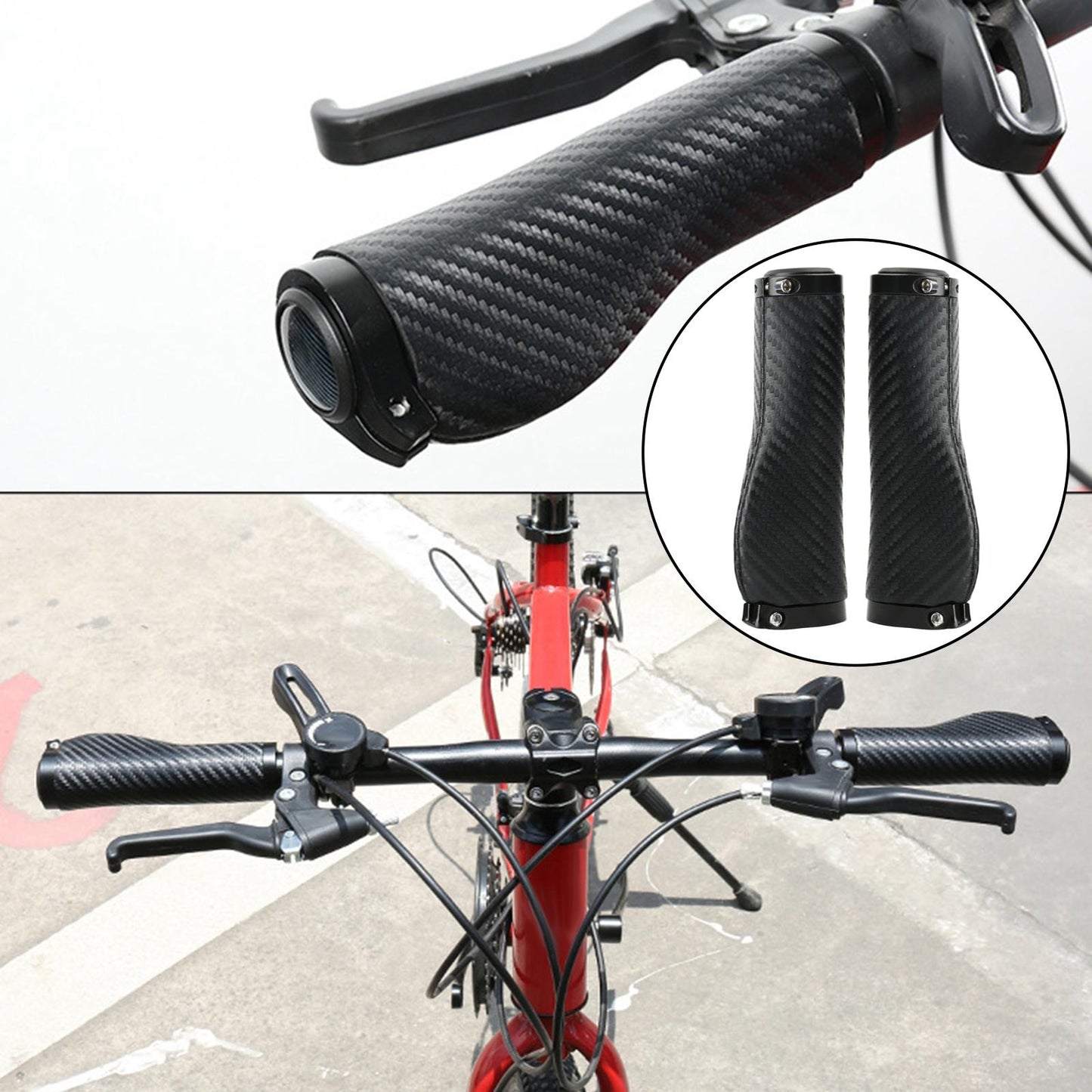 2Pcs Universal Mountain Bike Handlebar Grips Bicycle Grips Long Black