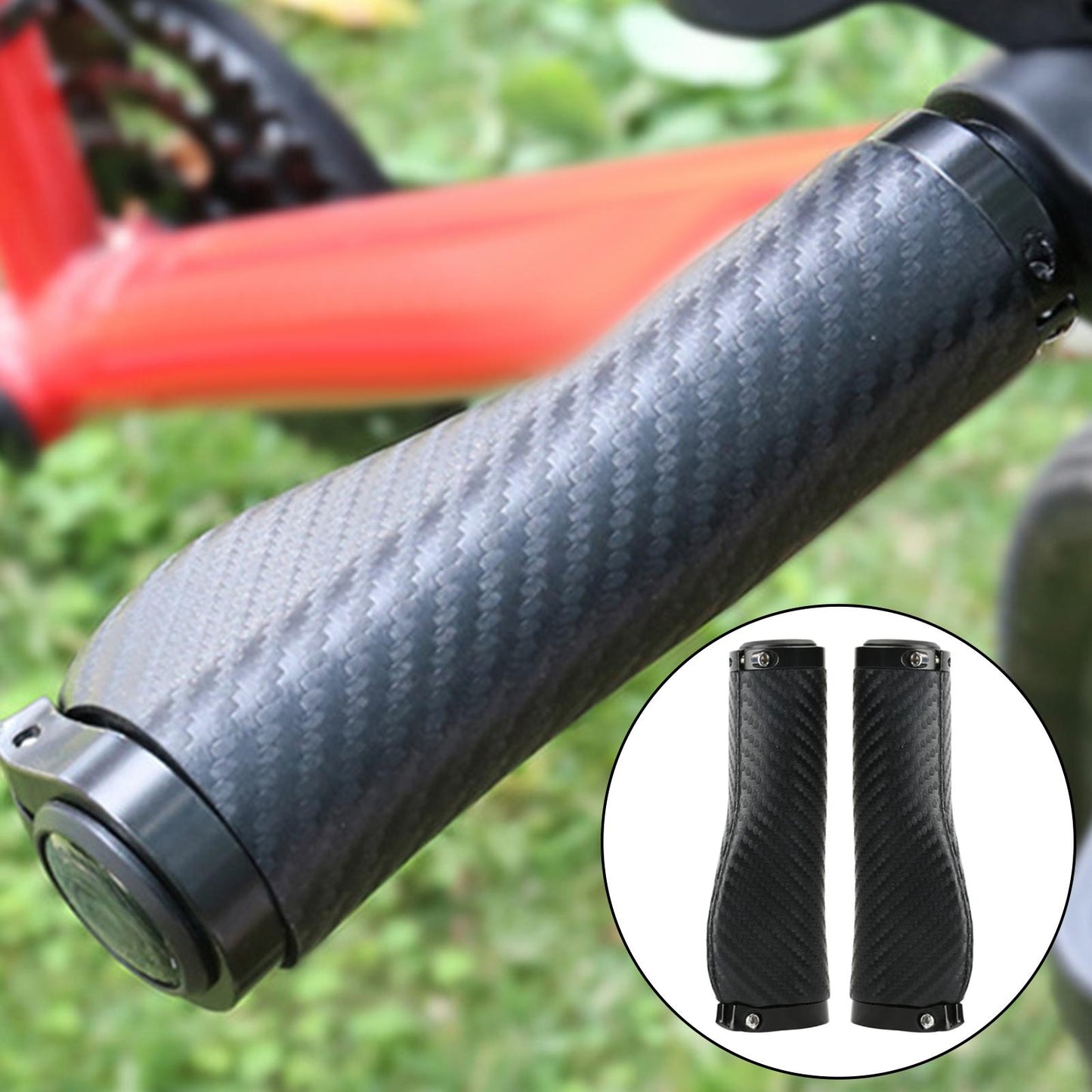 2Pcs Universal Mountain Bike Handlebar Grips Bicycle Grips Long Black