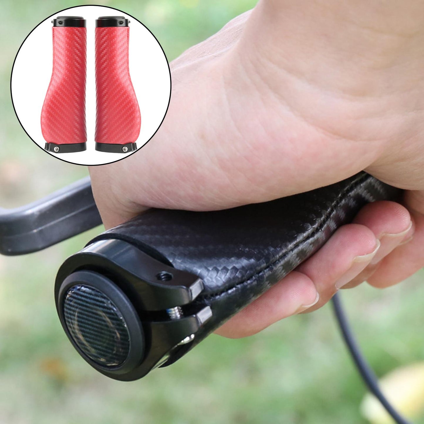 2Pcs Universal Mountain Bike Handlebar Grips Bicycle Grips Long Red