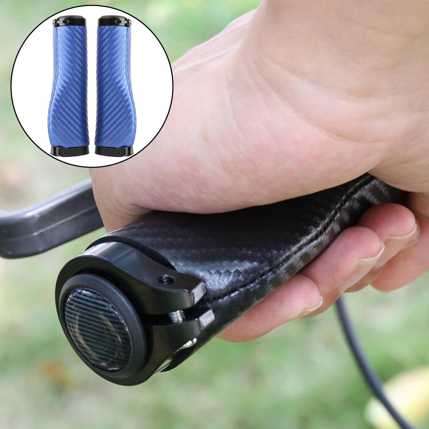 2Pcs Universal Mountain Bike Handlebar Grips Bicycle Grips Long Blue