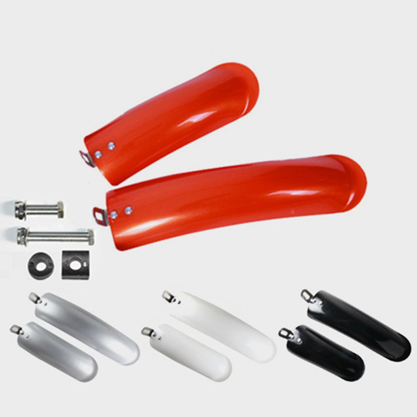 2Pcs Folding Bike Mudguard Mud Guard Front Rear Fenders Cycling Parts Black 12inch