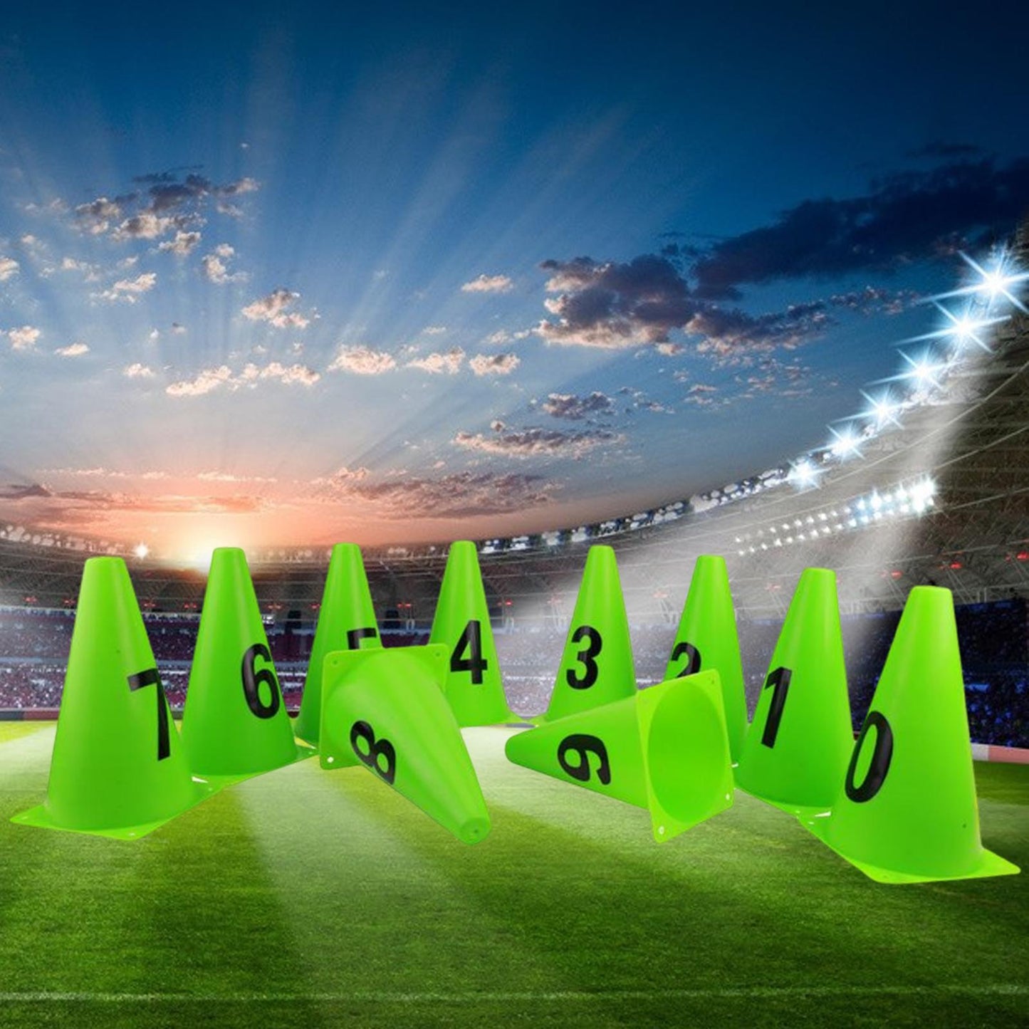 10x Soccer Training Makers Multipurpose Practice PE Material Green