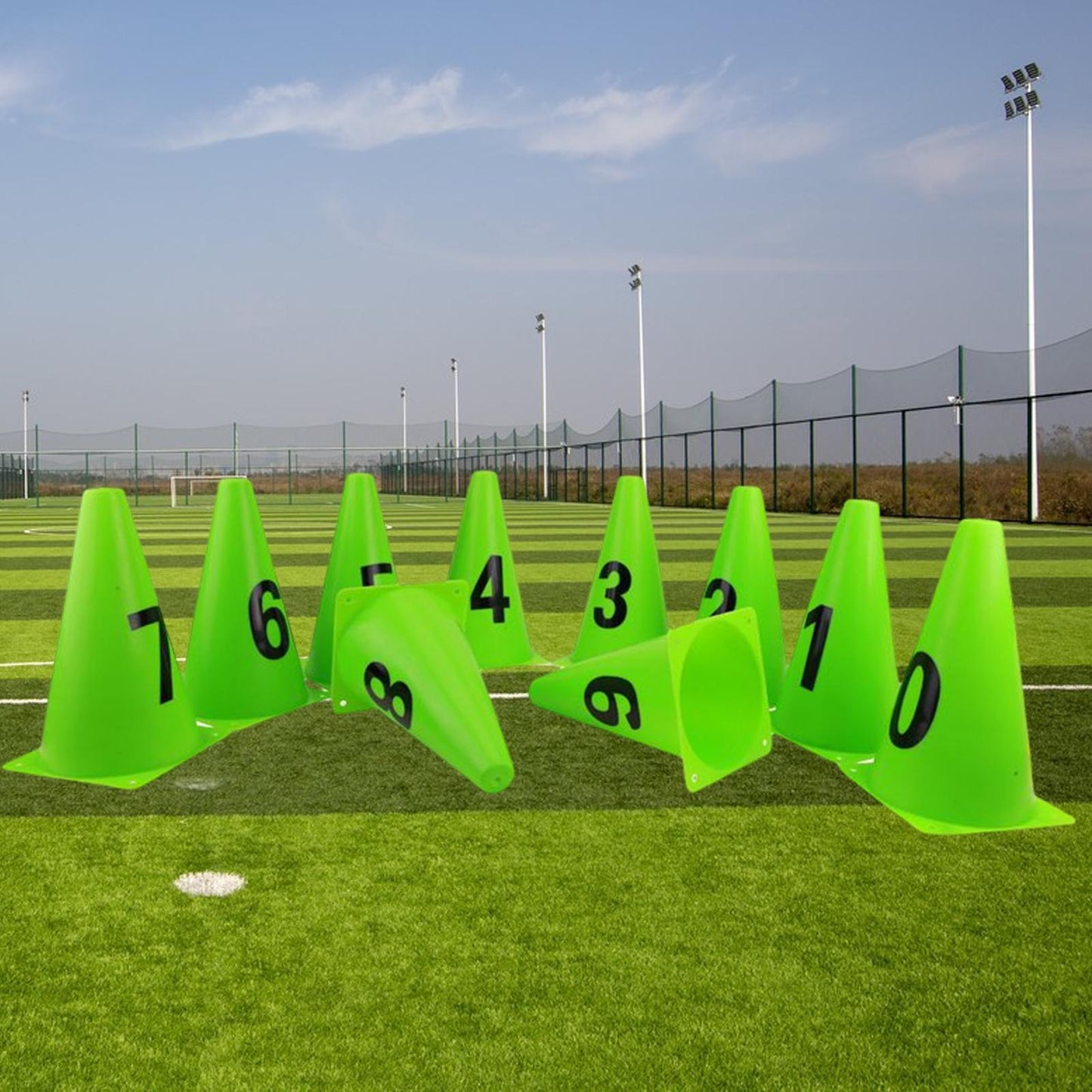 10x Soccer Training Makers Multipurpose Practice PE Material Green