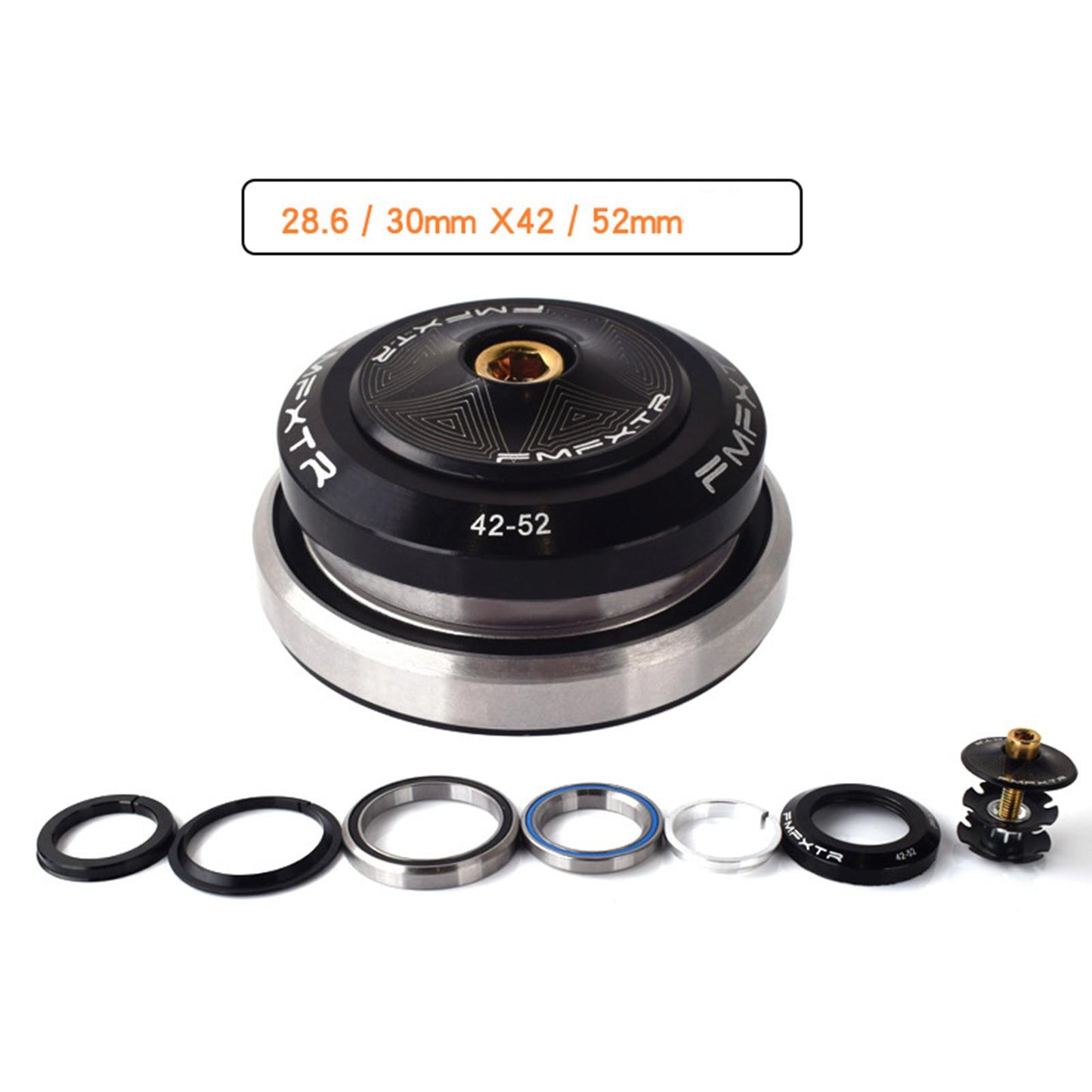 1-1/8 Threadless Bicycle Headset Front Fork Sealed for Cycling 42-52mm"